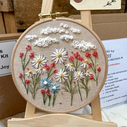 Rubbyoo Embroidery Kit- Daisy Pattern | Embroidery Kit For Beginner,Modern Embroidery