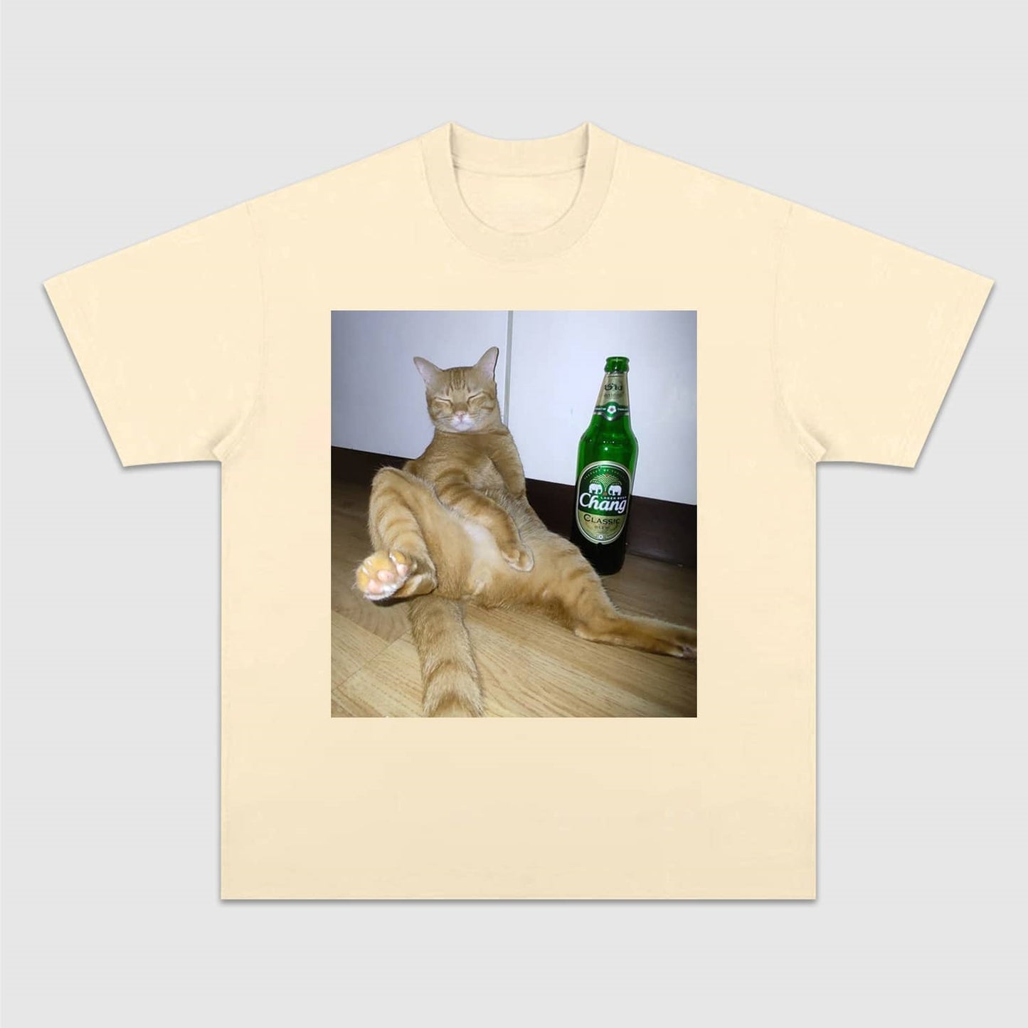 Wacky Drunk Cat with Empty Bottles T-shirt