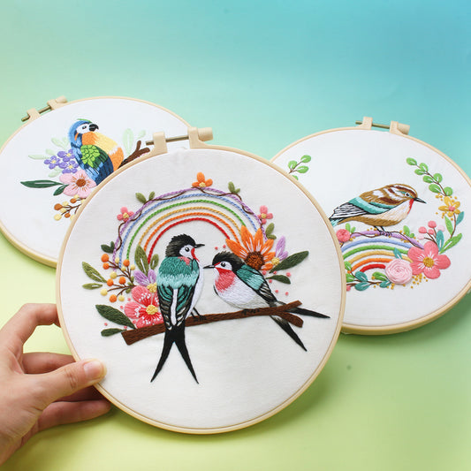 Bird And Rainbow - Themed DIY Embroidery Kits