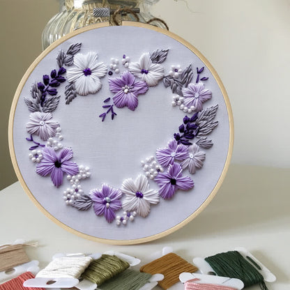 Rubbyoo Embroidery Kit - Lilac Wreath