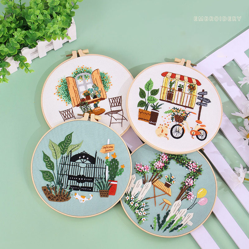 Cozy Courtyard - Themed DIY Embroidery Kits