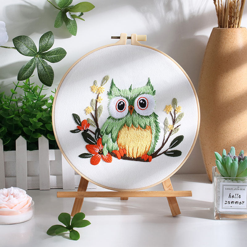 Whimsical Forest Owl - Themed DIY Embroidery Kits
