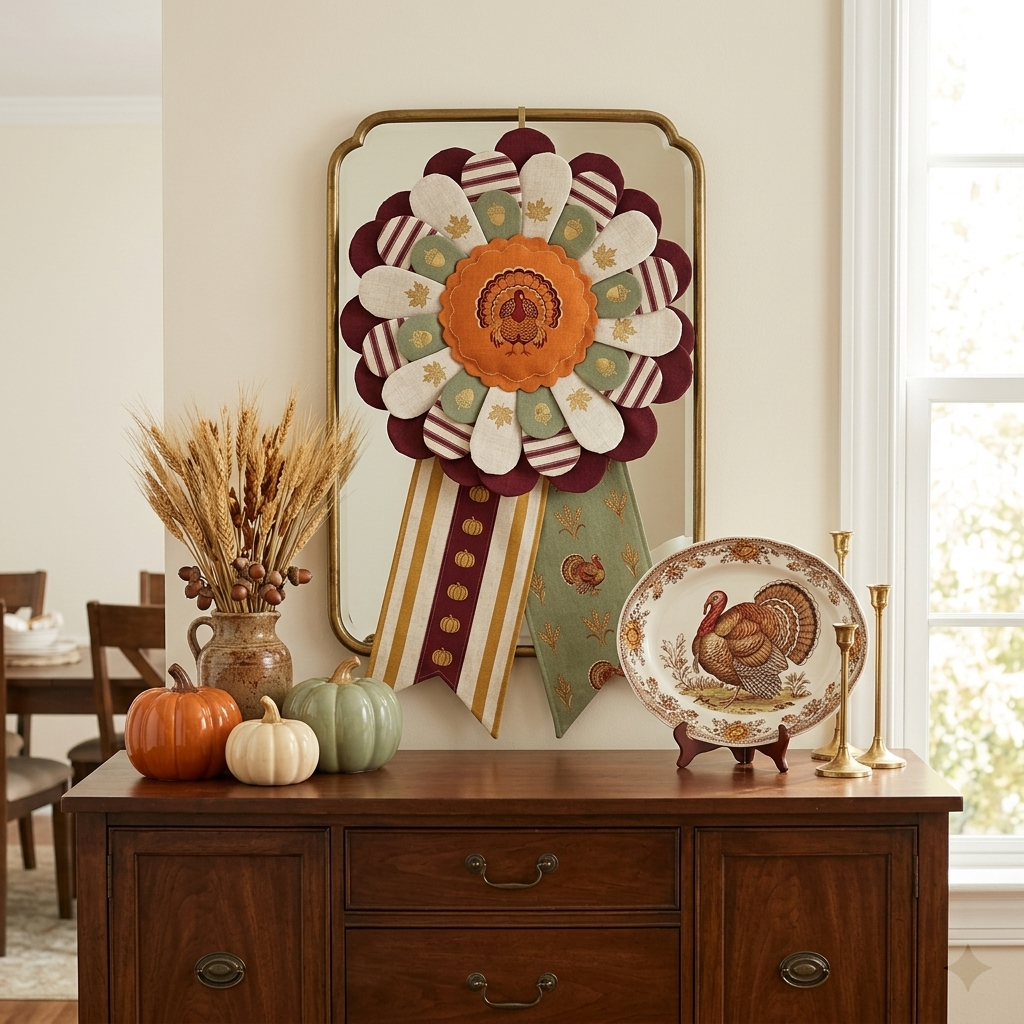 Custom Fabric Flower Door Hanger Sewing Template Set - With Instructions
