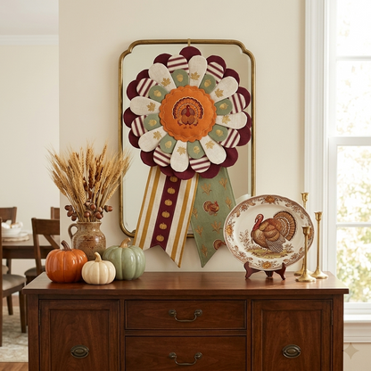 Custom Fabric Flower Door Hanger Sewing Template Set - With Instructions