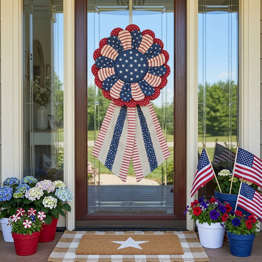 Custom Fabric Flower Door Hanger Sewing Template Set - With Instructions