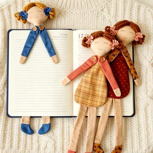 Fabric Bookmark Doll Sewing Template - Instructions Included
