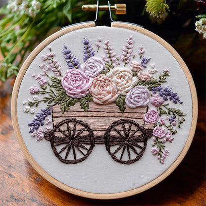 Rubbyoo Embroidery Kit -Floral Wagon | DIY Craft Kits Cozy Crafts