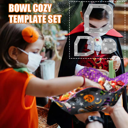 Halloween Bowl Cozy Template Cutting Ruler Set - 2PCS (With Instructions)