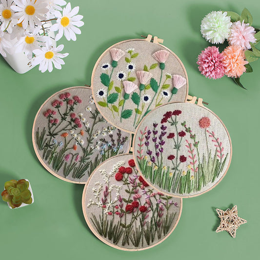 Vibrant Botanical Embroidery Kit: Bring the Freshness of Nature to Your Home Decor N