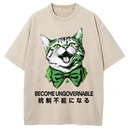 St. Patrick's Day Prank Cat Washed T-Shirt