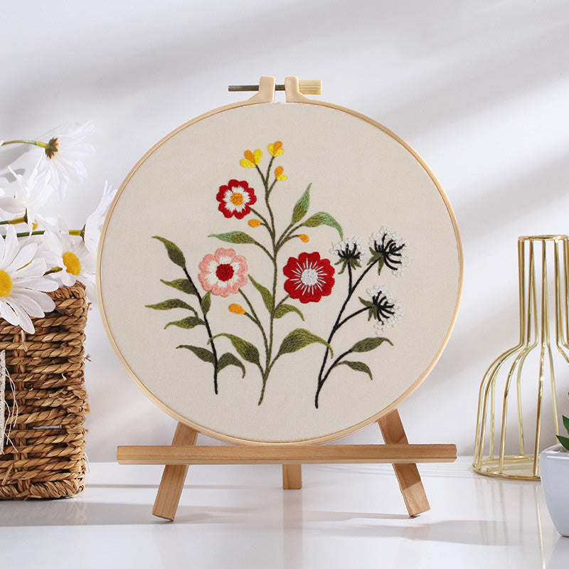 Botanical Blossoms Embroidery Kit: Craft Your Floral Masterpiece