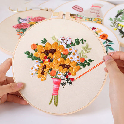 Mother's Day Floral Embroidery Kit