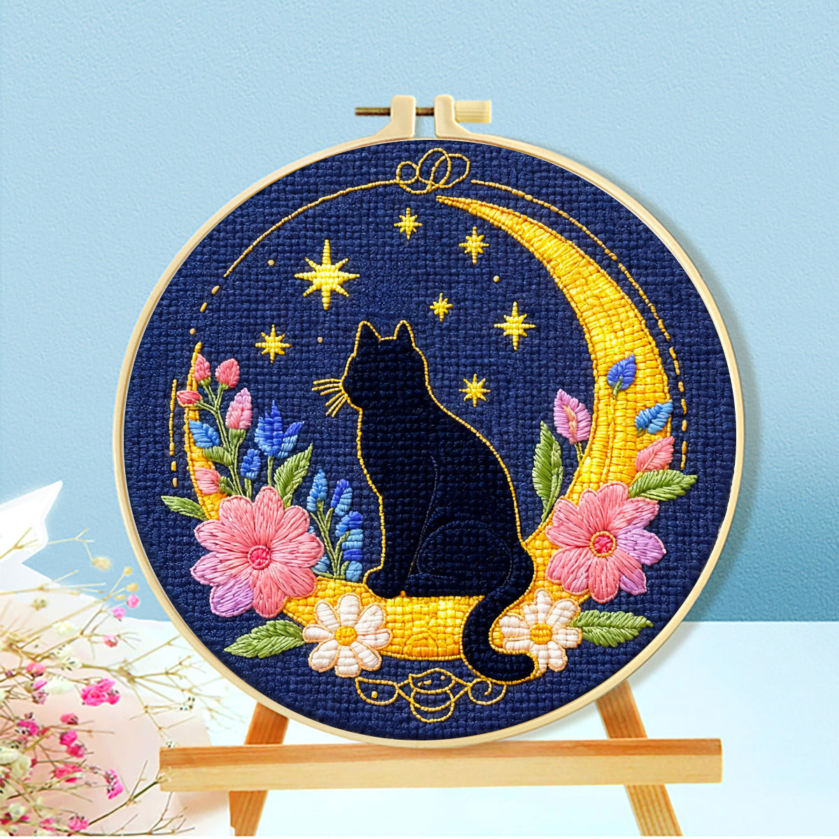 Moonlit Meow Cross Stitch Kit