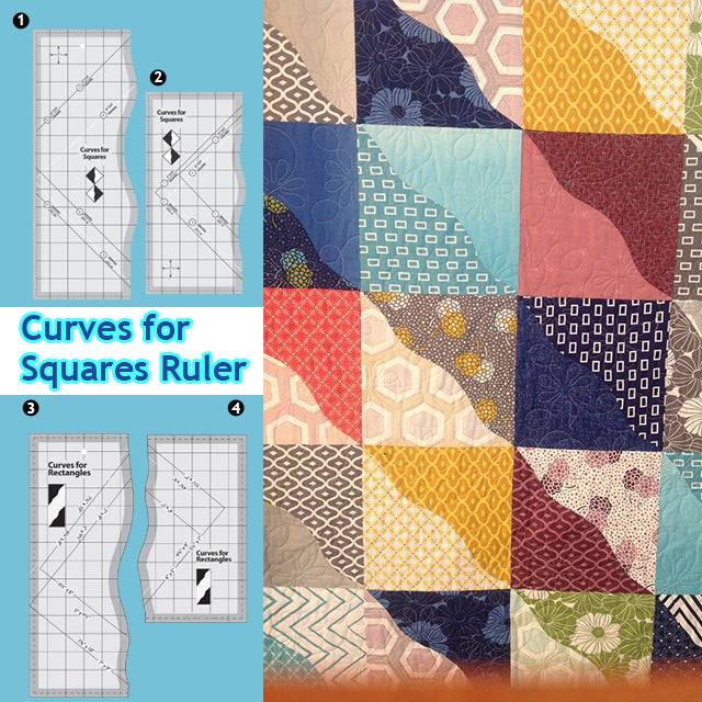 Curves for Squares & Rectangles Ruler - 2PCS (With Instructions)