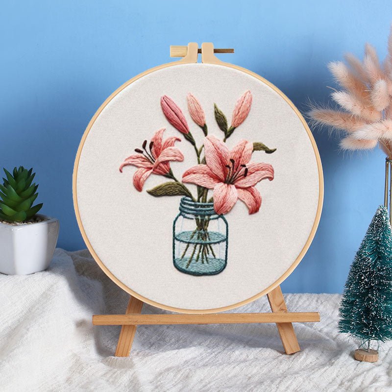 Lily Jar Embroidery Kit