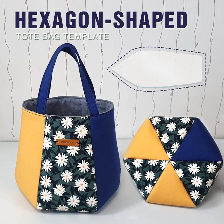 Hexagon-shaped Tote Bag Cutting Ruler (With Instructions)