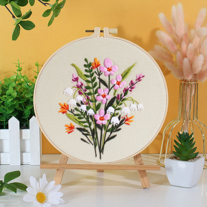 Vibrant Floral Embroidery Kit: Let Nature Bloom in Your Hands