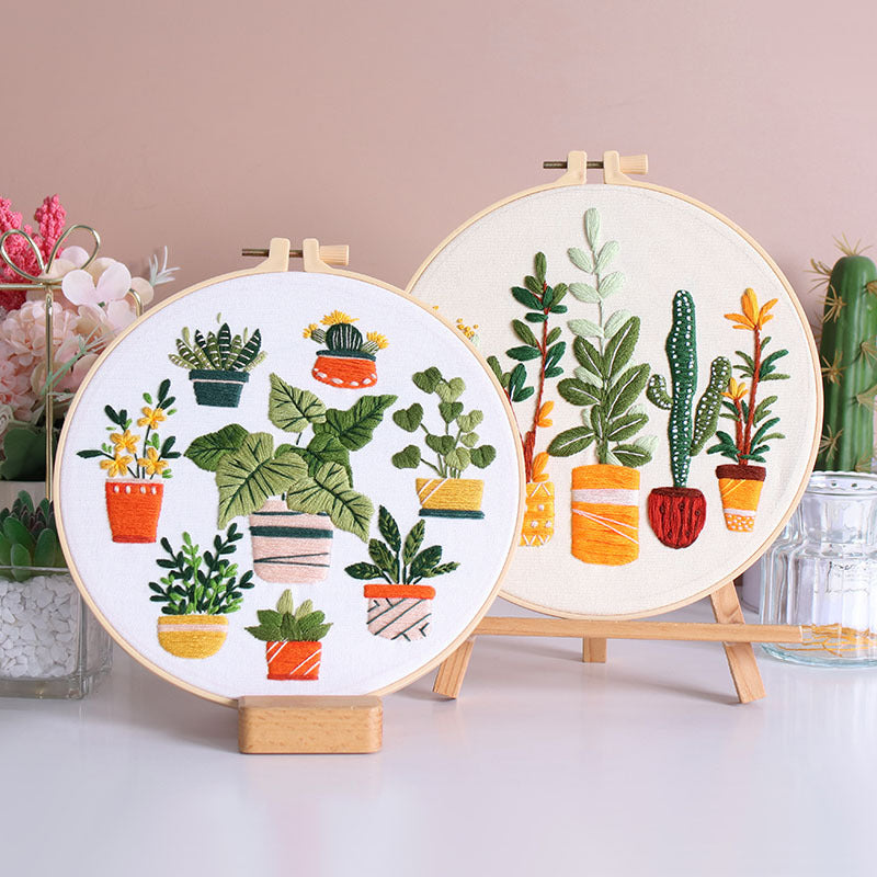 Potted Greenery - Themed DIY Embroidery Kits