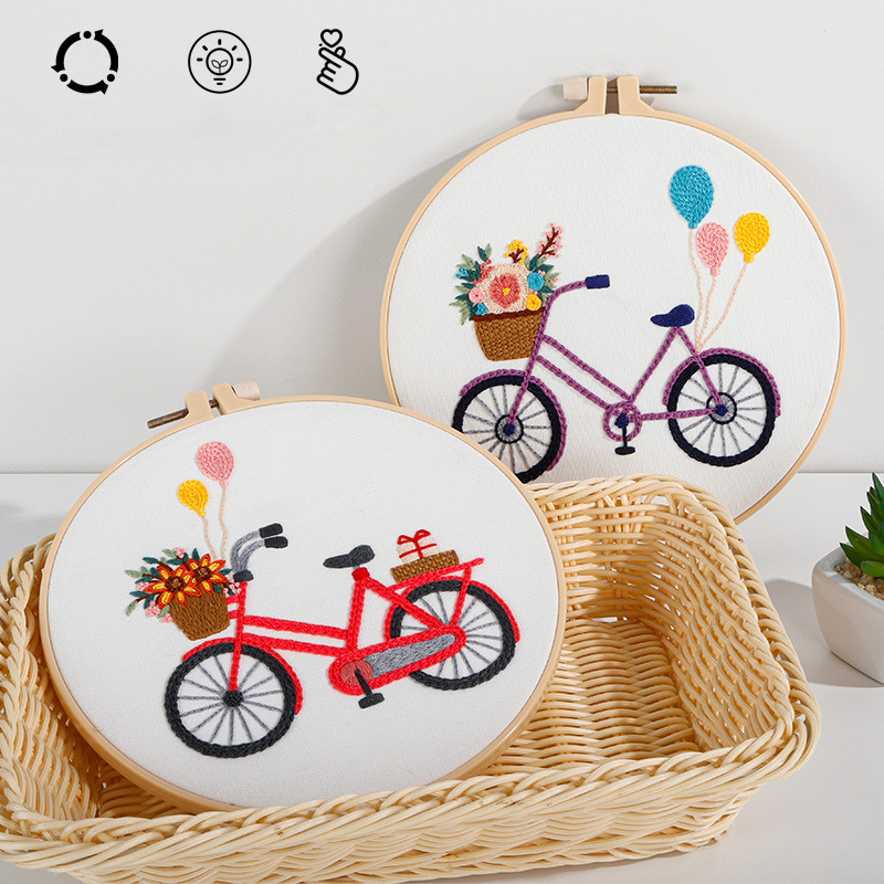 Bicycle Bliss Embroidery Kit: Ride into Creativity with Every Stitch