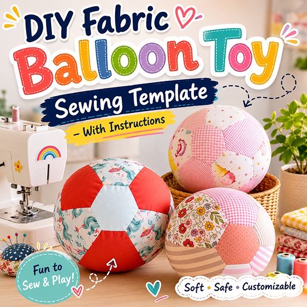 DIY Fabric Balloon Toy Sewing Template – With Instructions