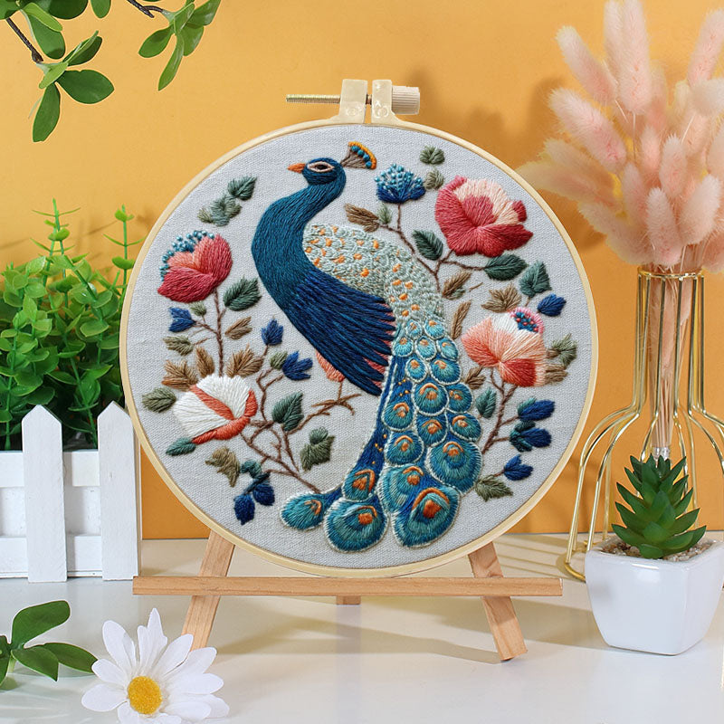 Peacock Splendor Embroidery Kit