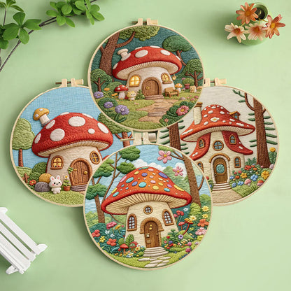 Mushroom Cottage Embroidery Kit