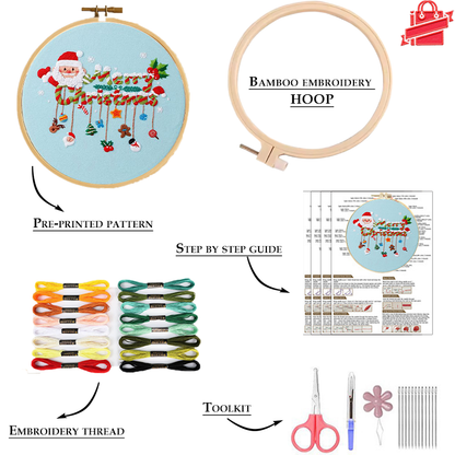 Festive Christmas Embroidery Kit