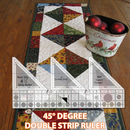 45° Degree Double Strip Ruler - With Instructions