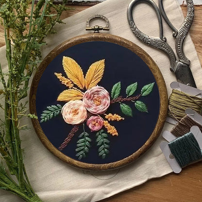 Rubbyoo Embroidery Kit- Flowers And Branches  | Diy Craft Kits,Hand Stitch,For Craft Lover