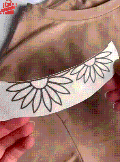 DIY Water-Soluble Printed Sunflowers Embroidery