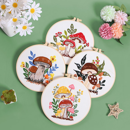 Enchanted Forest Mushroom Embroidery Kit: Craft Your Whimsical Masterpiece