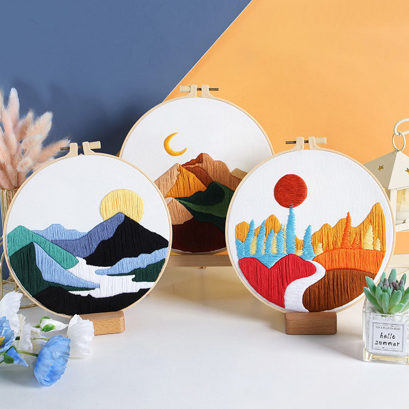 Stitched Landscapes - Themed DIY Embroidery Kits