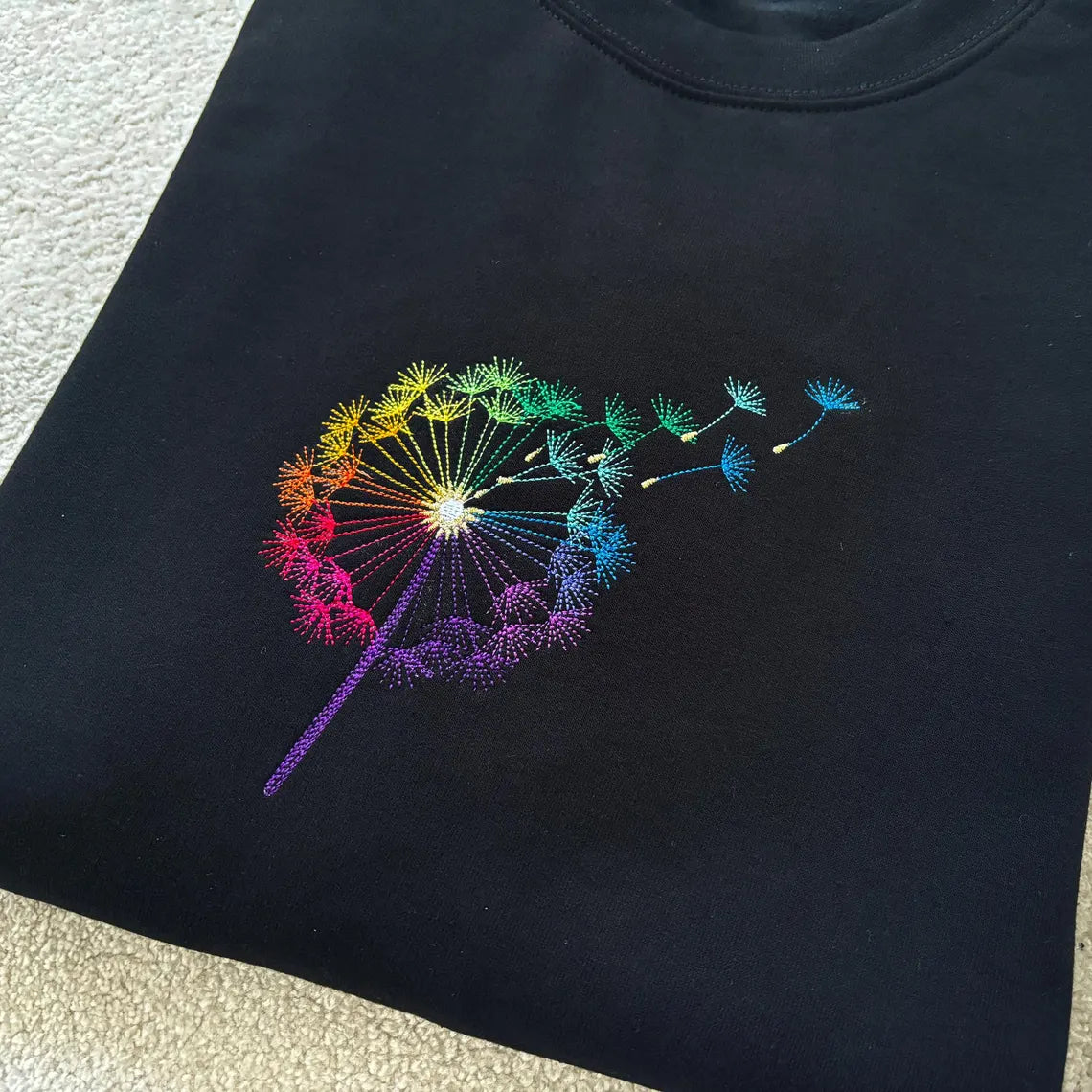 Stick & Stitch Water-Soluble Embroidery Rainbow Dandelion
