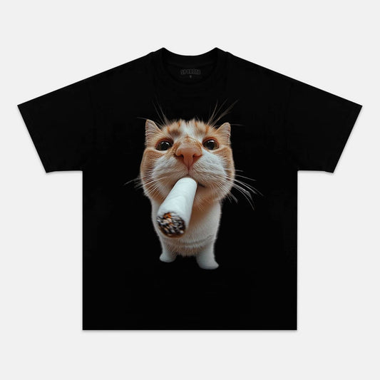 Wacky Cat Smoking a Cigar T-shirt