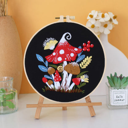 Enchanted Forest Mushroom Embroidery Kit: Craft Your Whimsical Masterpiece