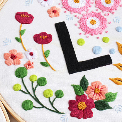HOME & LOVE Floral Monogram Embroidery Kit