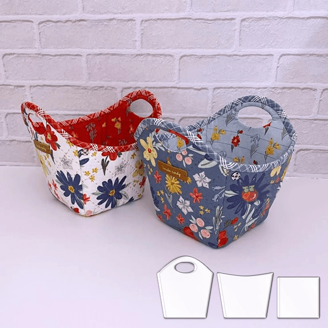 Foldable Cute Fabric Basket Sewing Template（3PCS）  - With Instructions