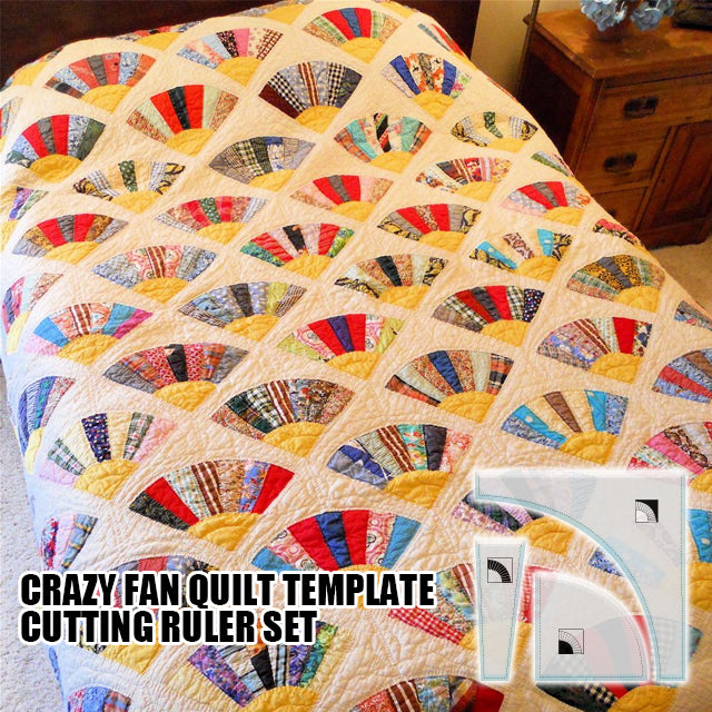Crazy Fan Quilt Template Cutting Ruler Set - 3PCS (With Instructions)