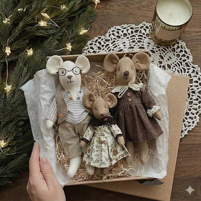 Mouse Family Sewing Template Set + With Instructions