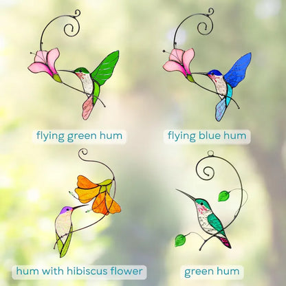 Hummingbird Stained Glass Sun Catcher - Home Decoration