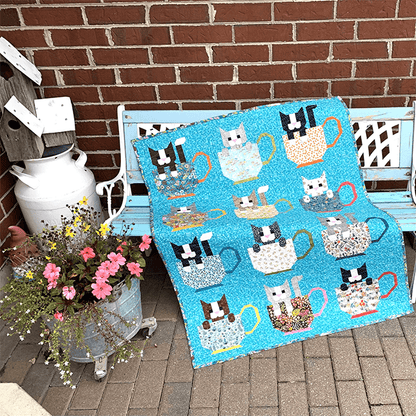 Kittens in Cups Quilt Pattern Template - With Instructions
