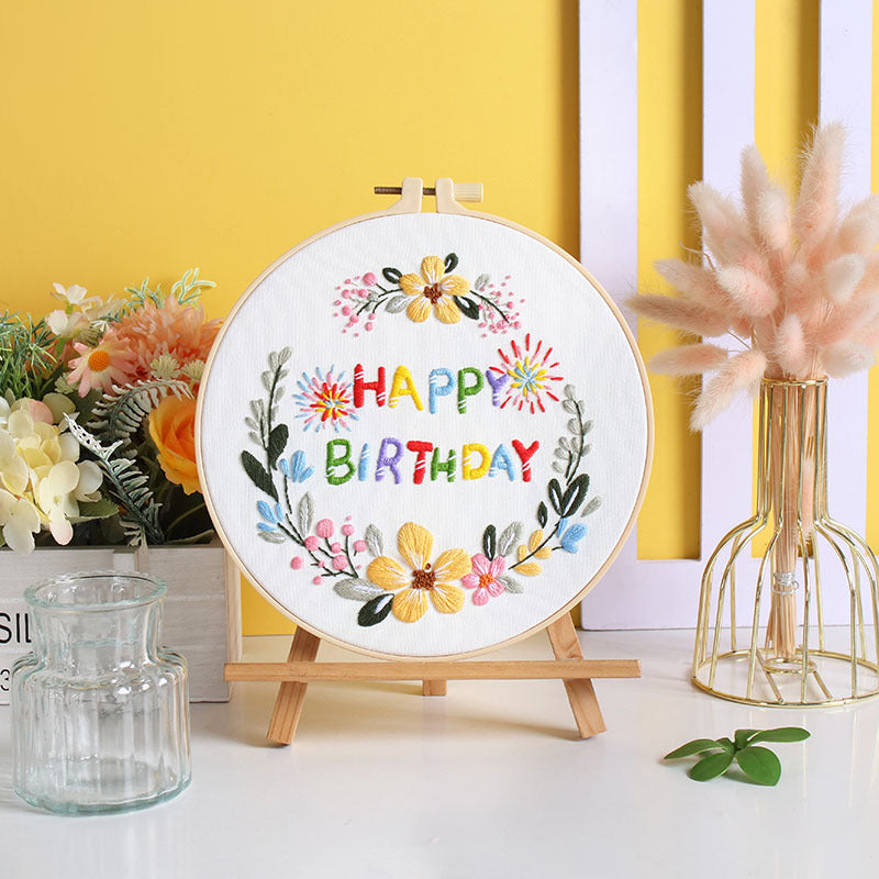 Birthday Cake Bloom - Themed DIY Embroidery Kits