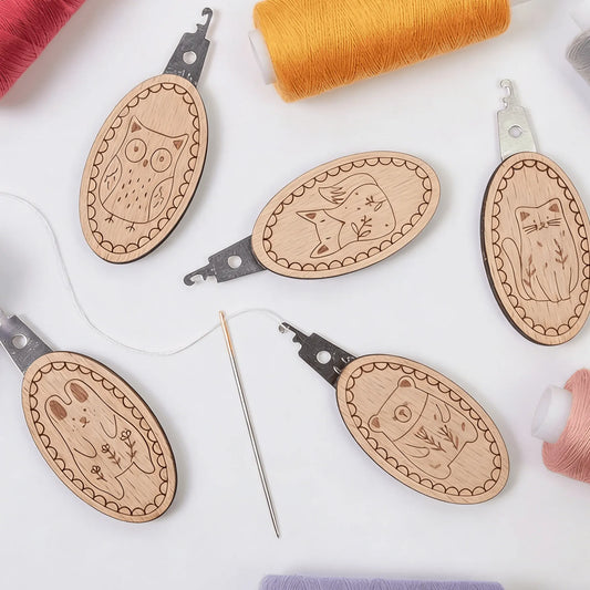 Embroidery Needle Threader - Wooden Sewing Tool | Adorable Embroidery Accessory