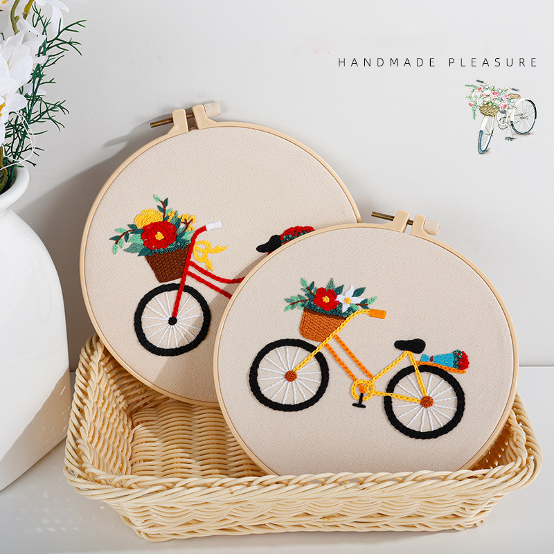 Bicycle Bliss Embroidery Kit: Ride into Creativity with Every Stitch