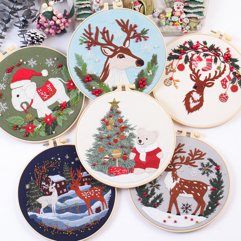 Christmas Cute Creatures  - Themed DIY Embroidery Kits