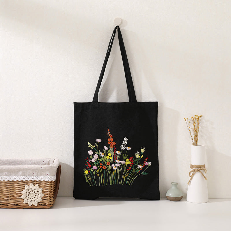 Wild Garden Embroidered Canvas Bag: Embroider Your Unique Style