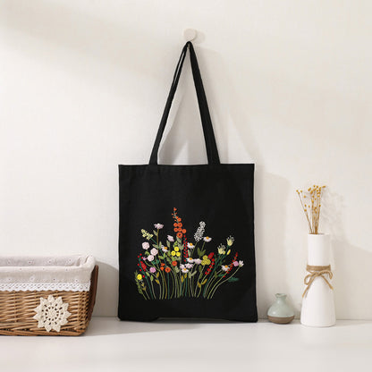 Wild Garden Embroidered Canvas Bag: Embroider Your Unique Style