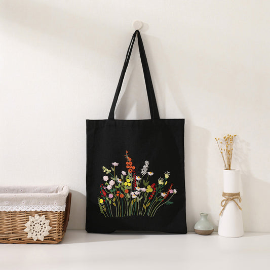 Wild Garden Embroidered Canvas Bag: Embroider Your Unique Style