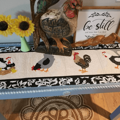 Weekend Chicken Table Runner Pattern Sewing Templates Set - With Instructions