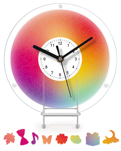 DIY Acrylic Puzzle Clock Kit - Chromatic Blur